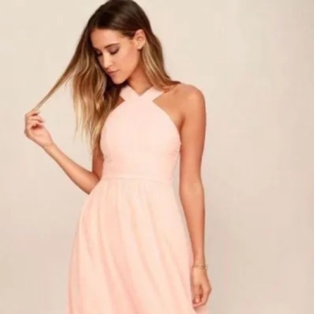 Lulu’s air of romance blush pink maxi dress